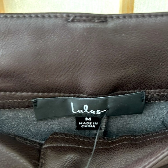 Lulu faux leather chocolate pants - Picture 3 of 8